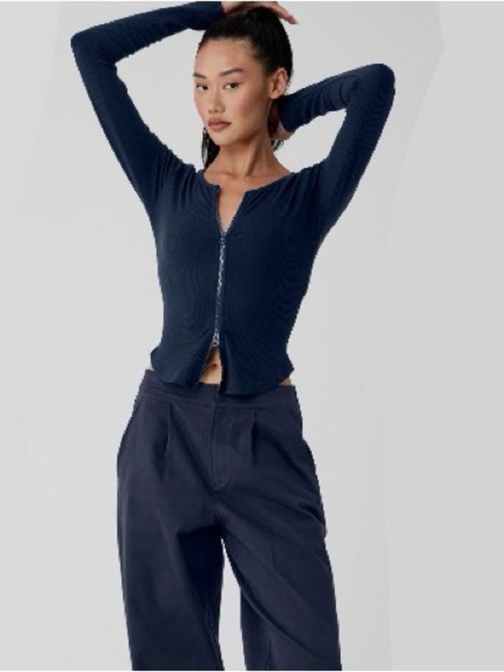 Alo Yoga Ribbed Stardust Jacket - Navy